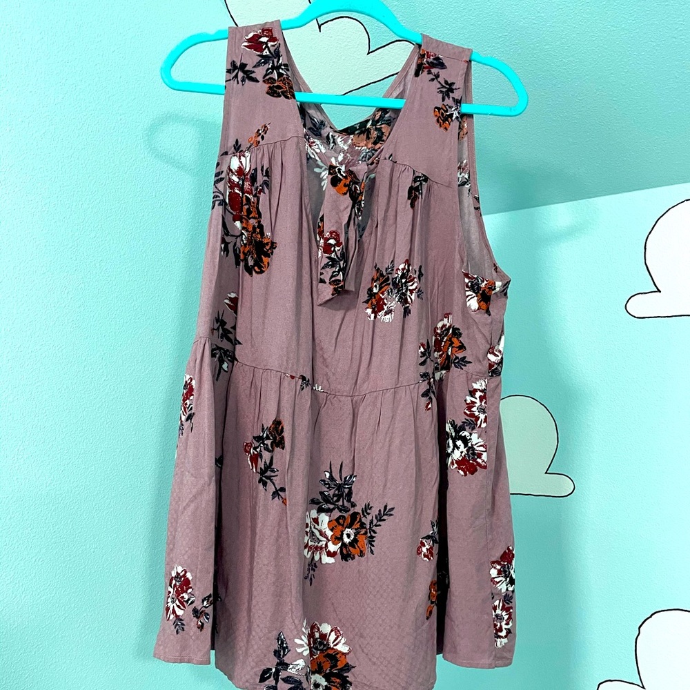 Purple floral tank top